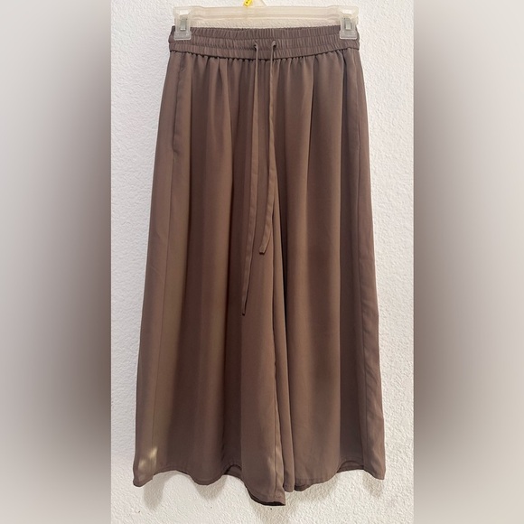 Babaton Luis Cropped Brown Wide-Leg Pants size XS - Picture 1 of 8